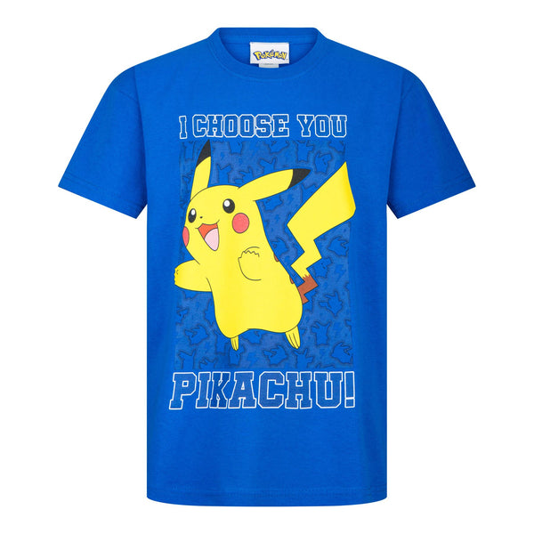 Children's Pokemon I Choose You Pikachu Blue T-Shirt 12-13