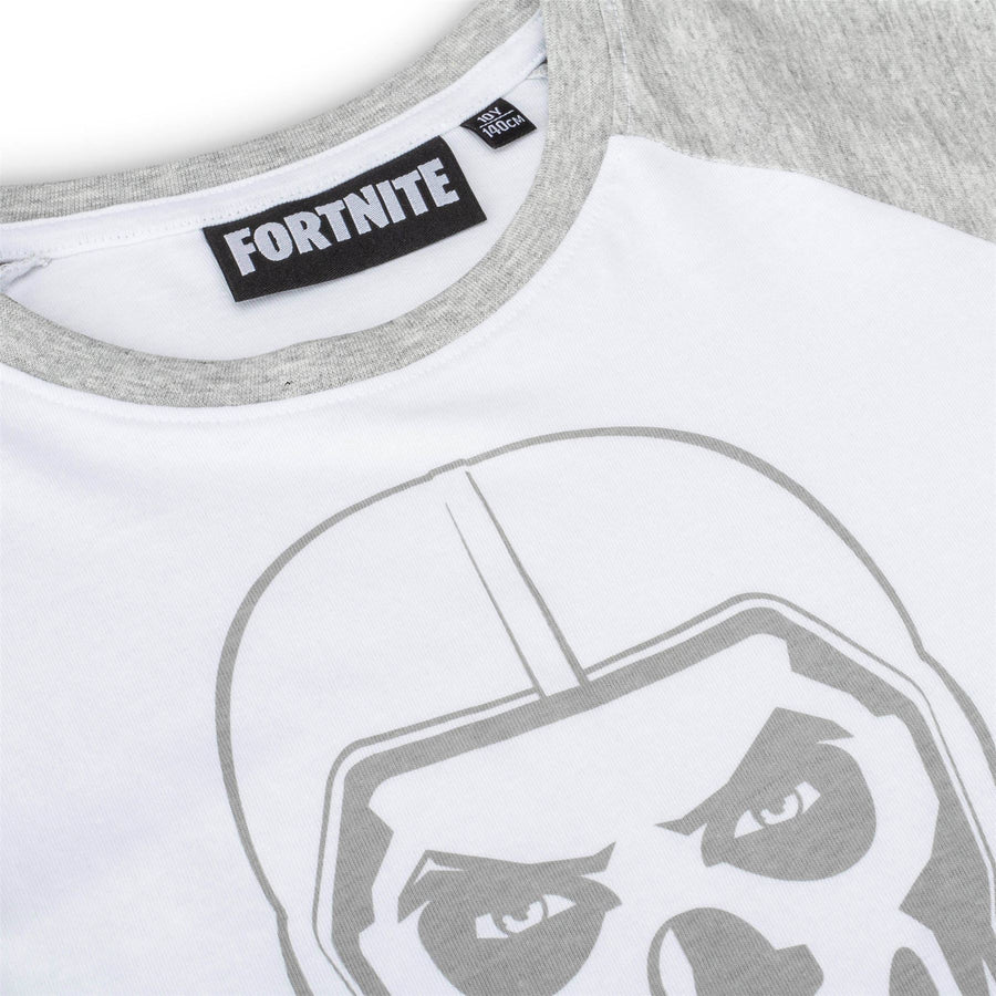 FORTNITE | SKULL TROOPER | White | Long Sleeved | Unisex Kids | Crew | Gaming Cotton T-Shirt Sizes 10 - 16 Years