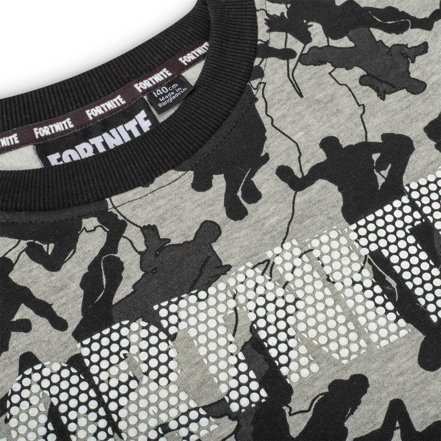FORTNITE | Kids Sweatshirt | Fortnite Camo Sweater | Grey | Ages 5-14 Years
