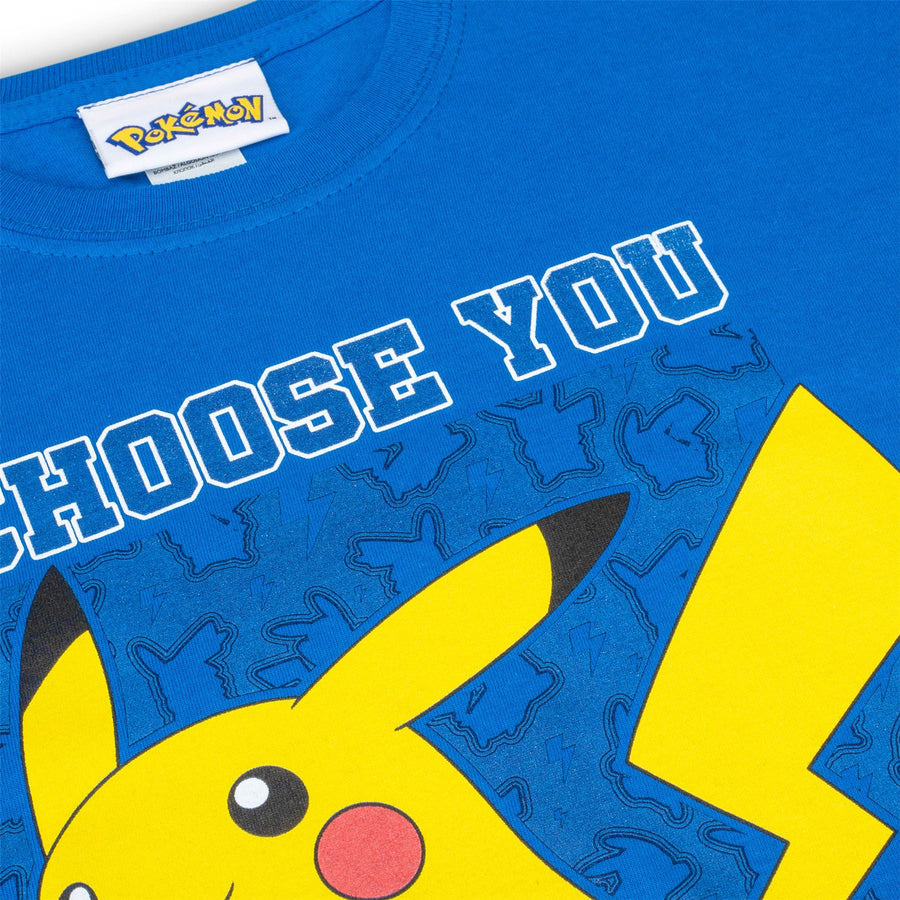Children's Pokemon I Choose You Pikachu Blue T-Shirt 5-6